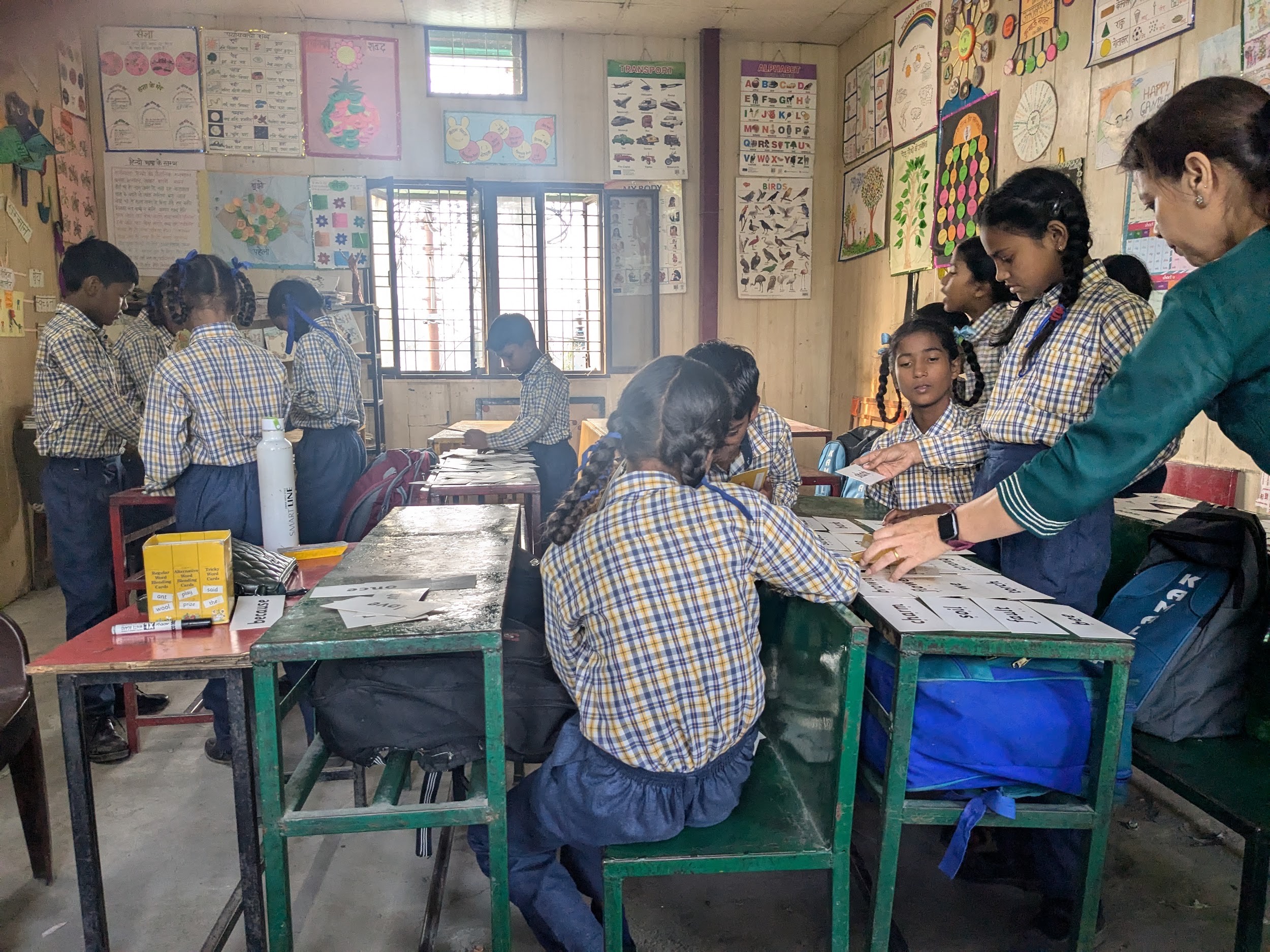 Students learning in a classroom